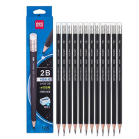 得力(deli) S955 铅笔 黑/2B铅笔 12支/盒