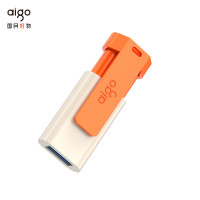 aigo 128GB USB3.2 U盘 U332 背夹式 伸缩优盘 年轻双色好搭配