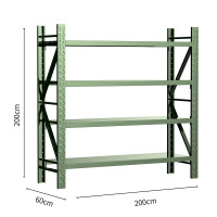 展示货架2000*600*2000四层军绿色主架 承重200KG