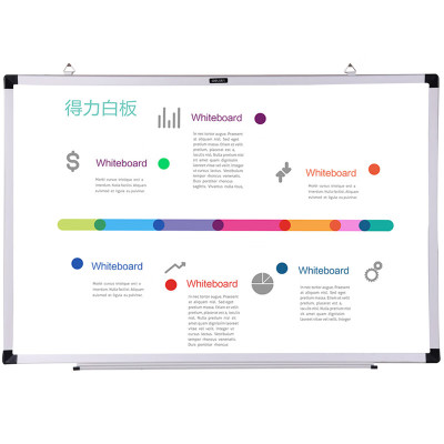 得力7852白板600*400(白)(块) 白板挂式写字板办公磁性教学板黑板家用告示板 含白板擦,2支笔