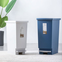 茶花洁纳垃圾桶家用带盖脚踩脚踏式卫生间厨房客厅大号分类垃圾筒205004 30L-白色