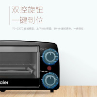 海尔(haier)电烤箱 K-10M2B 黑色 10L容量 双控旋钮 定时功能 家用电烤箱 [黑色]K-10M2B