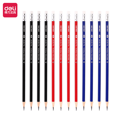 得力(deli)58109 高级书写2B铅笔学生铅笔 12支/盒 3盒装