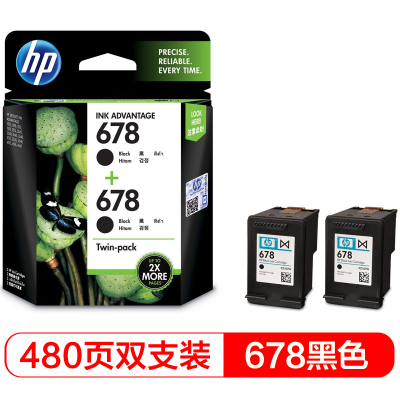 惠普(HP)678原装黑色双支装墨盒