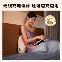 skg腰部按摩器 腰靠垫肩颈背部全身推揉按摩仪红光热敷护腰 T5系列2代豪华款 米色