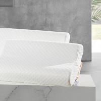 水星家纺 泰国进口·天然乳胶·抗菌防螨·曲线护颈枕(一只)40cm×60cm×8cm/10cm