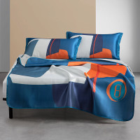 水星家纺联名款·可水洗· 印花冰丝席三件套150cm×200cm