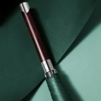 美度实木柄双人晴雨伞自动开长柄伞加大加固男士商务雨伞M1150