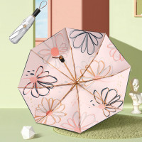 美度钛银双层三折晴雨伞两用黑胶折叠伞M3111