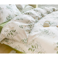 勇夺 纯棉四件套新疆长绒棉床上用品床单被套200*230cm枕套1.5/1.8米床