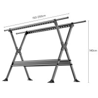 中意贝田 落地晾衣架铝合金可伸缩折叠 阳台晒被子挂衣架 加厚大容量3715GW