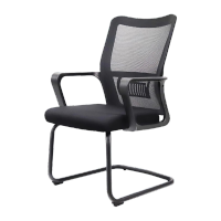 NHZHIW 人体工学靠背椅子简约舒适可升降 加宽扶手腰靠弓形脚91204 网黑