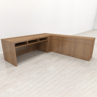 NHzhiw 转角书桌书柜一体组合电脑桌拐角式工作台