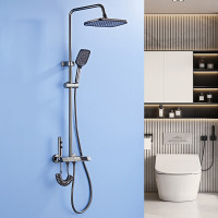 胜帐太空铝入墙式淋浴花洒套装水镀灰全套006-花洒套装