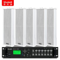 舒乐迪(shuledi)定时户外音柱音响带收音广播校园工厂军号su-1000安装 1功放机+5音柱