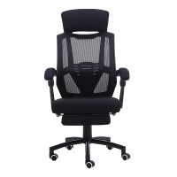 NHZHIW 办公椅会议椅培训椅职员椅员工椅公司电脑椅午休椅带搁脚黑色