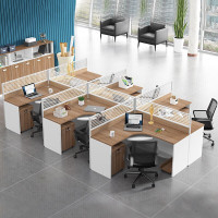 NHZHIW 职员桌屏风工位办公桌椅组合简约办公室员工桌组合 L型单人位[含柜 1420*1220*1100