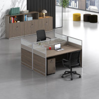 NHZHIW 职员桌屏风工位办公桌椅组合简约办公室员工桌组合 十字型四人位 2820*2420*1100