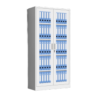 NHZHIW 文件资料铁皮柜办公档案柜钢制书柜员工储物柜带锁 玻璃门5层