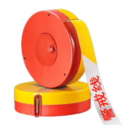 鸣固 警戒线警戒带 可重复使用安全警示带盒装涤纶隔离带安全线施工围栏伸缩警戒绳 加厚100m CW621722