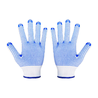 鸣固点塑手套塑料防滑手套加厚耐磨涂胶手套600g 蓝色 1付装KW356245