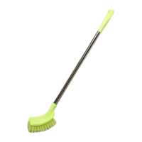 鸣固 不锈钢圆柄马桶刷 清洁圆球厕刷马桶刷量大圆形长柄厕刷 方头(颜色随机)