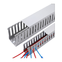 鸣固 pvc灰色机走线槽柜齿形线槽 配电箱线槽 电缆桥架电线槽 2米/根 1根装 40*40mmKW333500