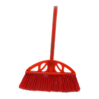 鸣固 开丝硬毛塑料扫把 环卫扫把学校工厂小笤帚 木把加厚塑料小扫把硬毛扫帚 冰丝半圆头硬毛10把KW280287
