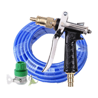 鸣固 ZJ4398高压洗车水枪套装 软管伸缩水管 园林浇花手动工具 10米宝塔水枪套装