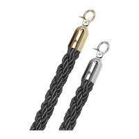 鸣固 酒店礼宾杆挂绳宾馆迎宾柱豪华不锈钢圆球隔离带警戒线 银行展厅一米线栏杆围栏护栏 黑色麻花绳银扣