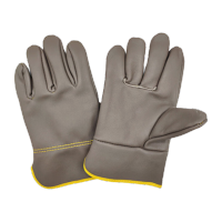 鸣固 劳保手套 短皮手套 司机全牛皮防护耐磨电焊工手套 深色司机手套(77#)(5双装)