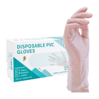 鸣固一次性PVC手套加厚 防护 餐饮家务烘焙100只/盒 ZA1529 L码