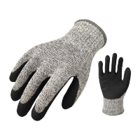 鸣固 防割手套 磨砂丁晴手套 5级防切割耐磨耐刺穿耐切割防护劳保作业手套 均码KW609355