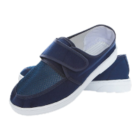 鸣固 防静电鞋无尘鞋电子工厂男女款车间防静电网孔鞋透气工作鞋 pvc蓝色44