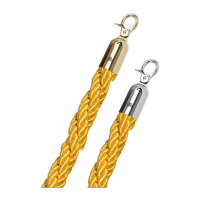 鸣固 酒店礼宾杆挂绳宾馆迎宾柱豪华不锈钢圆球隔离带警戒线 银行展厅一米线栏杆围栏护栏 黄色麻花绳银扣