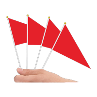 鸣固 三角手摇塑料杆小彩旗 14x21cm手摇指挥裁判旗 100面装 大红 KW987487