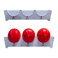 鸣固 挂墙存放头帽架摆放架车间壁挂式放置架工地展示架 3位安全帽架+送数字编号+送姓名牌