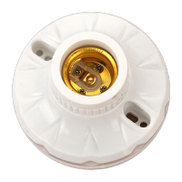 鸣固 E27螺口圆形灯座 楼道插座墙壁工程平灯头平灯座 明装10厘米PP内胆 ZL5036