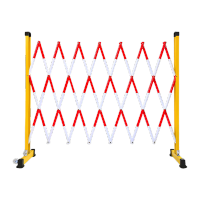 鸣固 伸缩围栏可移动式隔离护栏绝缘电力施工栅栏道路安全防护栏 1.2*2.5m 红白 玻璃钢