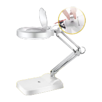 鸣固 调光LED灯高清台式放大镜 实验室10倍20倍30倍 360度旋转多用途台灯 10倍青玻璃片