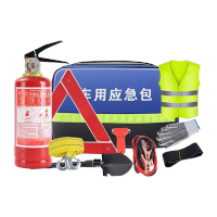 鸣固 应急包救援工具包 车载灭火器套装汽车用品大全消防安全工具 车辆自驾游多功能安全急救包 10件套