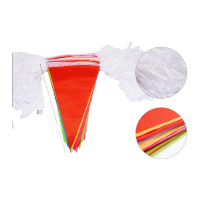 鸣固 安全警示彩旗串旗 工地道路施工警戒三角彩旗 150面大号白绳100米 KW415696