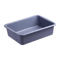 鸣固 收餐盆饭店餐车收集垃圾桶加厚塑料收碗盆餐具盘长方形残渣收餐盒 灰色53*38.5*15KW951176