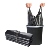 鸣固 背心垃圾袋 加厚 40*60cm50只3.7丝 物业环卫工业小区(适配18L垃圾桶)KW966408