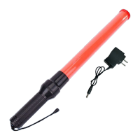 鸣固 交通指挥棒 道路警示指挥用应急荧光闪光LED灯消防棒 54*4cm红色充电款(含充电器)