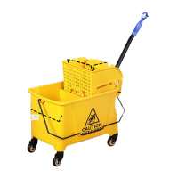 鸣固 榨水车 拖把桶拧水桶墩布车压水车 商场物业保洁清洁车 20L