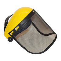 鸣固 钢丝网防爆割草帽 园林修剪防飞溅面屏 割草机专用防护面罩 黄顶 ZG2452KW520144