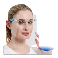 鸣固 防护面屏 防护镜透明防雾眼镜面罩 可拆卸眼镜架防飞沫油溅隔离面罩 10只装KW252622