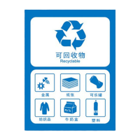 鸣固 垃圾贴纸 垃圾桶分类标识贴纸 标签贴高清写真贴纸提示牌 15*20cm 4张起订图案定制