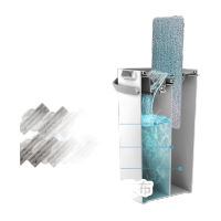 鸣固 工厂平板拖把 免手洗平板拖把 旋转墩布挤水拖把桶 简约款小桶 拖把桶+拖把+8块布 KW901881